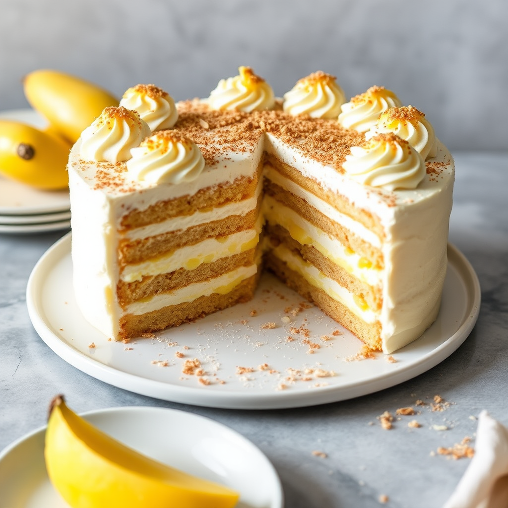 Coconut Mango Mousse Tiramisu Cake