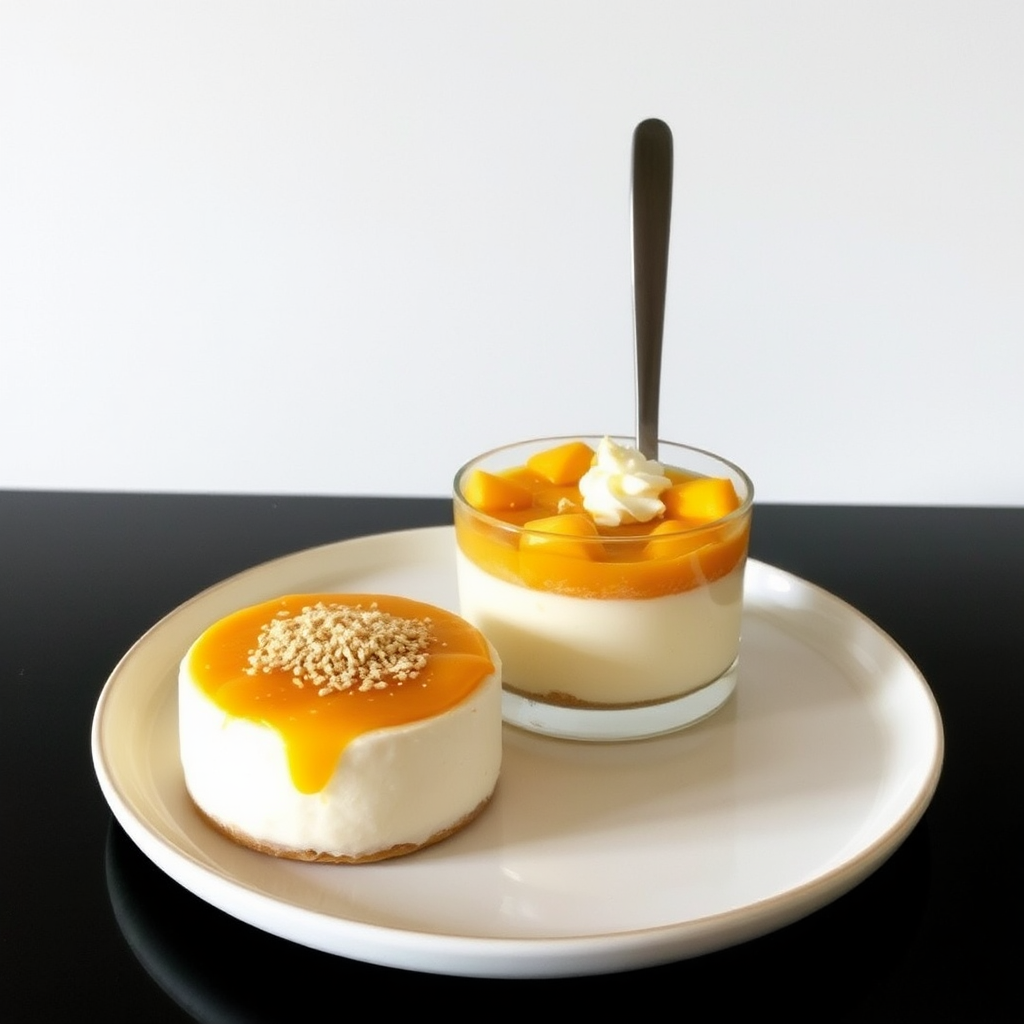 Coconut Mousse and Mango Tartine