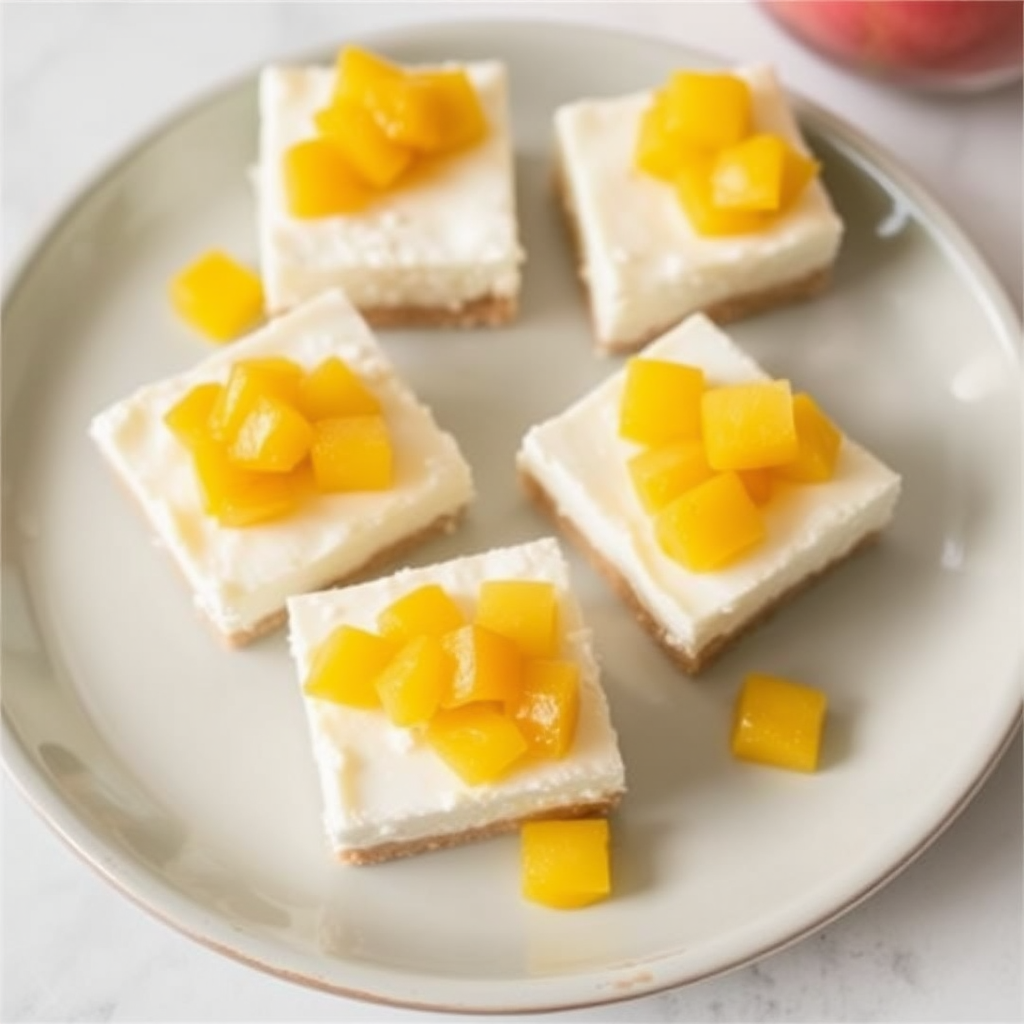 Coconut Panna Cotta Bars with Mango Salsa