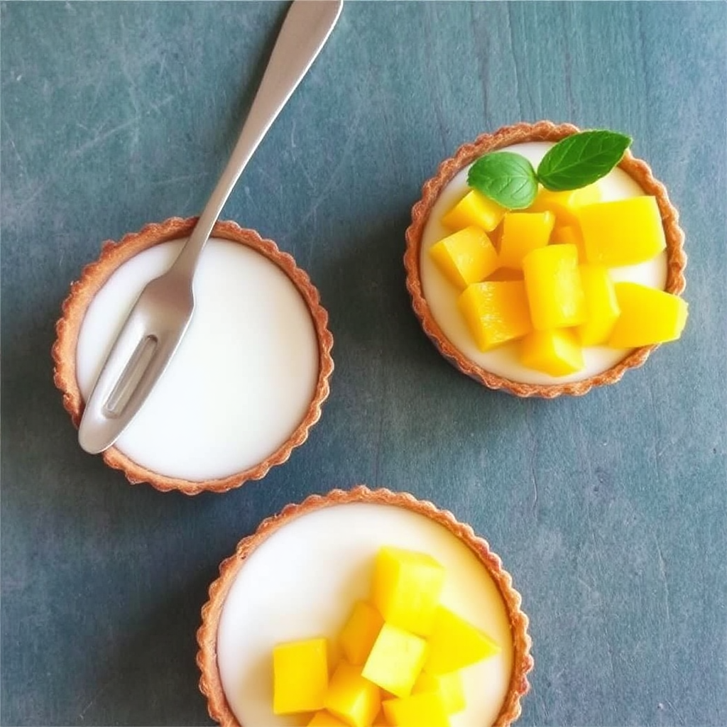 Coconut Panna Cotta Tart with Mango Salsa