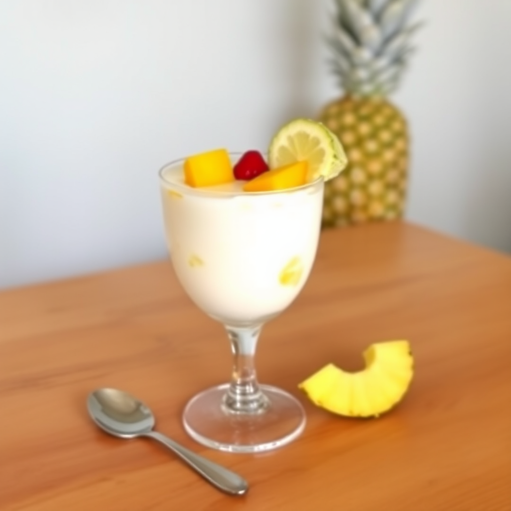 Coconut Panna Cotta with Mango and Pineapple