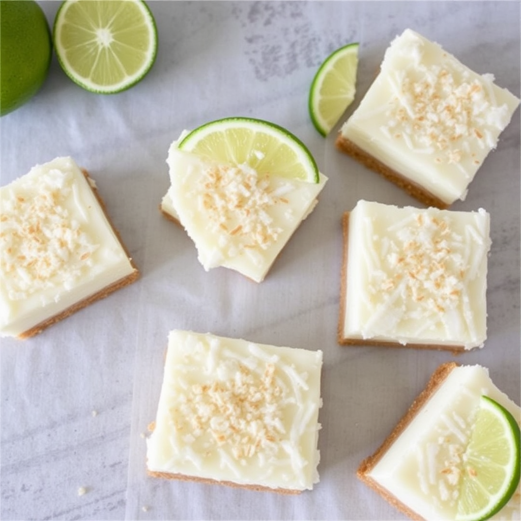 Coconut and Lime Cheesecake Bars