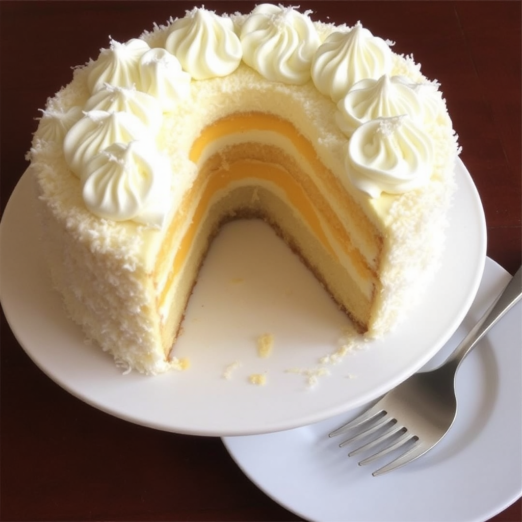 Coconut and Mango Mousse Cake