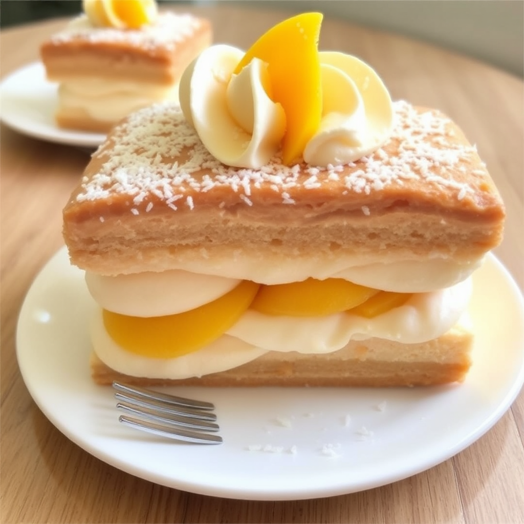 Coconut and Mango Mousse Napoleon