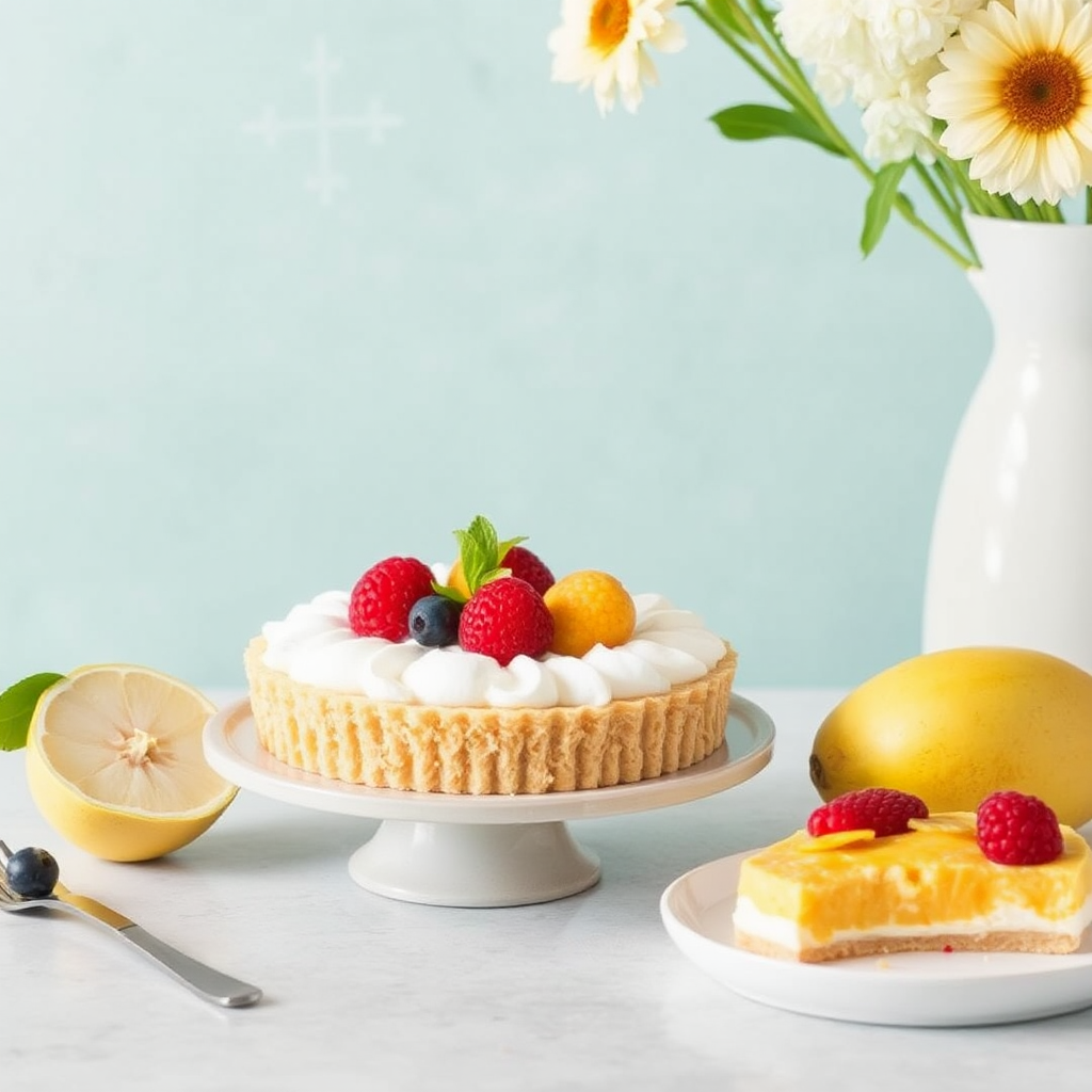 Coconut and Mango Mousse Tart