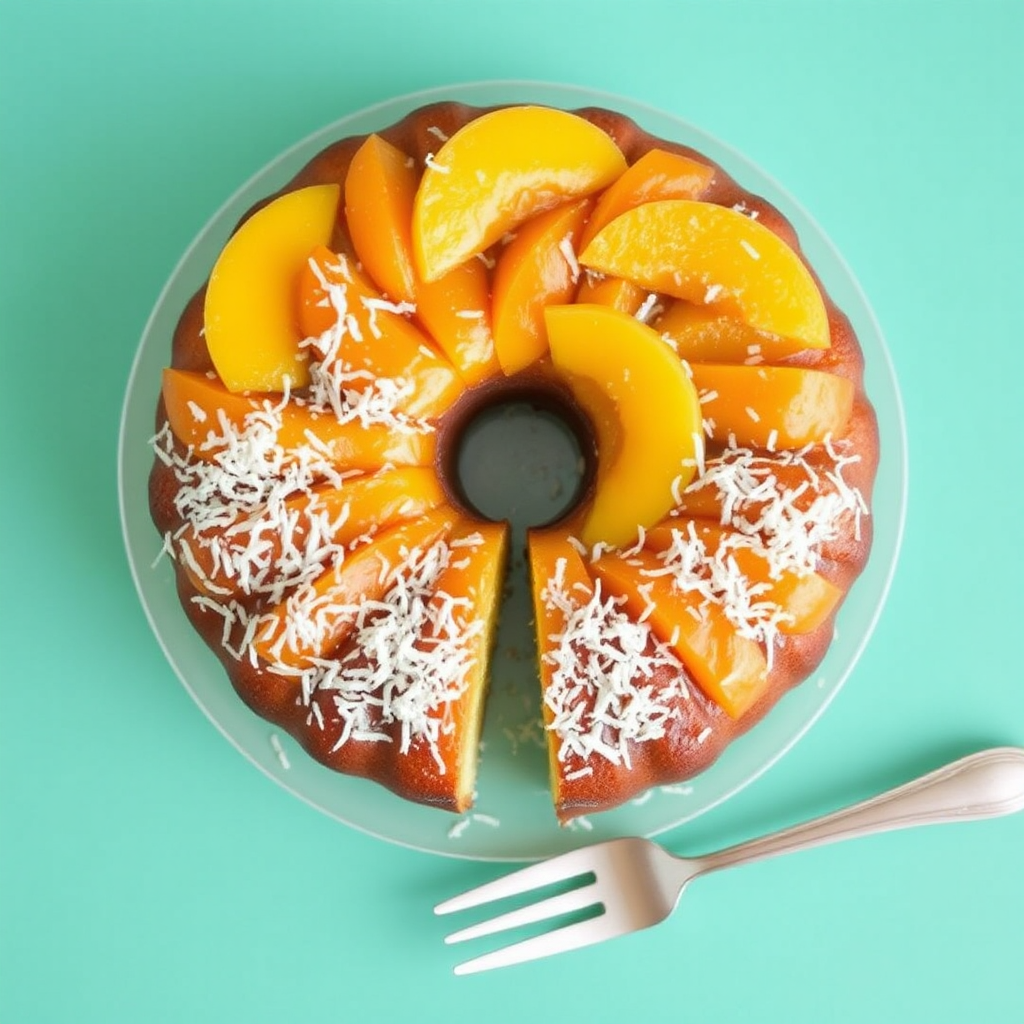 Coconut and Mango Upside-Down Cake