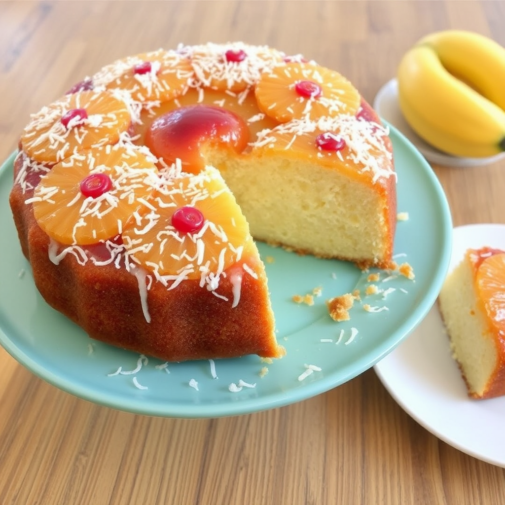 Coconut and Pineapple Upside-Down Cake