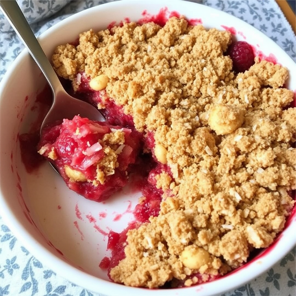 Coconut and Raspberry Crumble