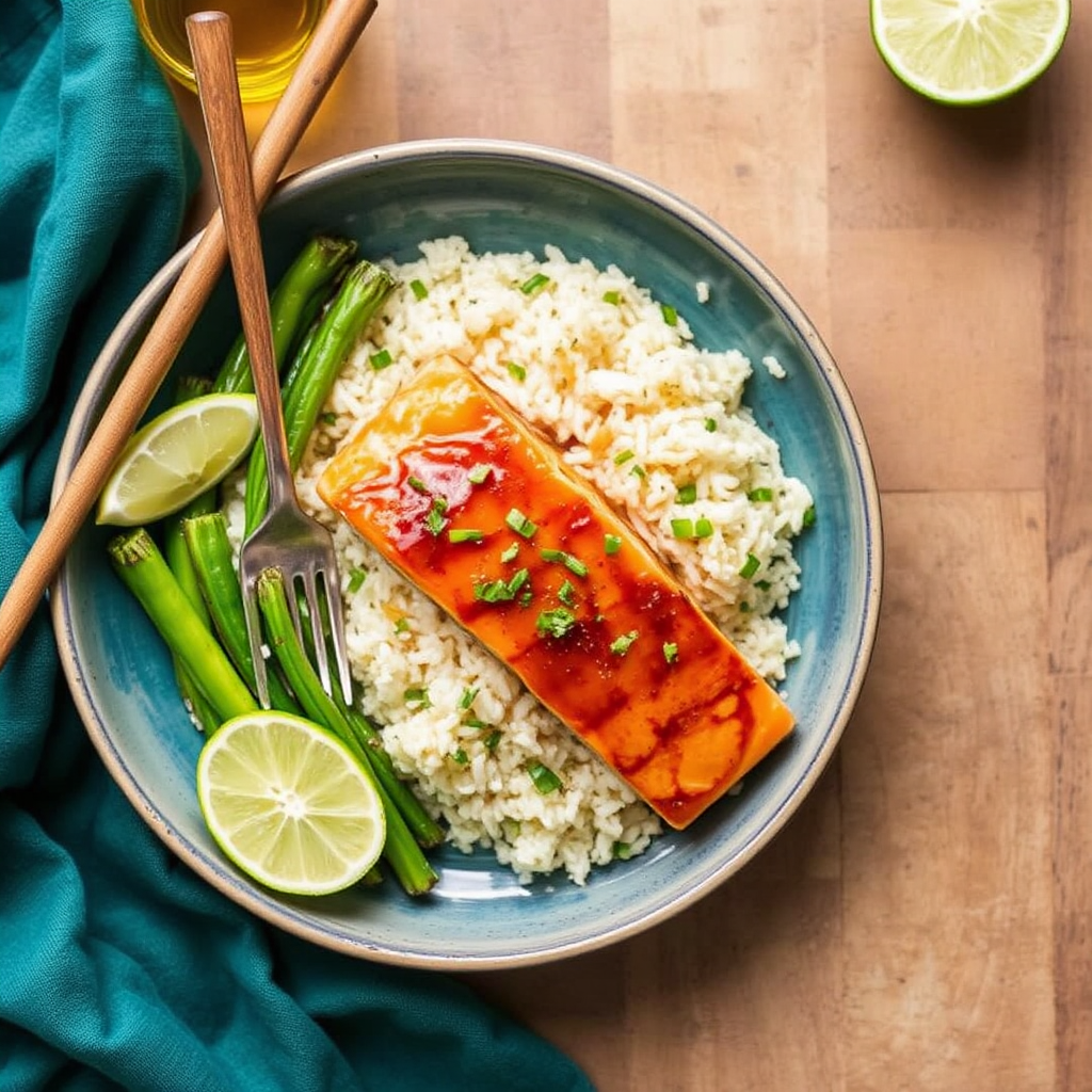 Ginger-Glazed Salmon with Coconut Lime Rice