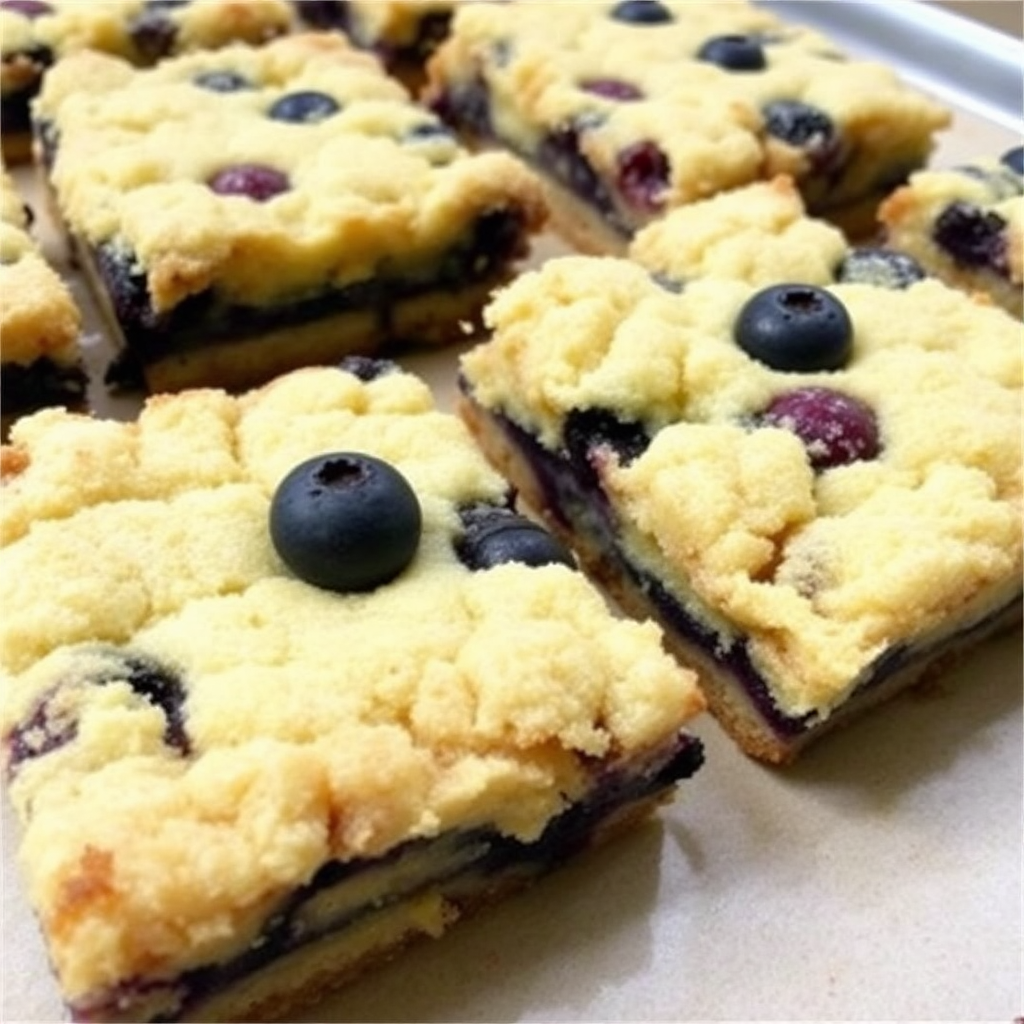 Lemon Blueberry Muffin Tops Crumble Bars