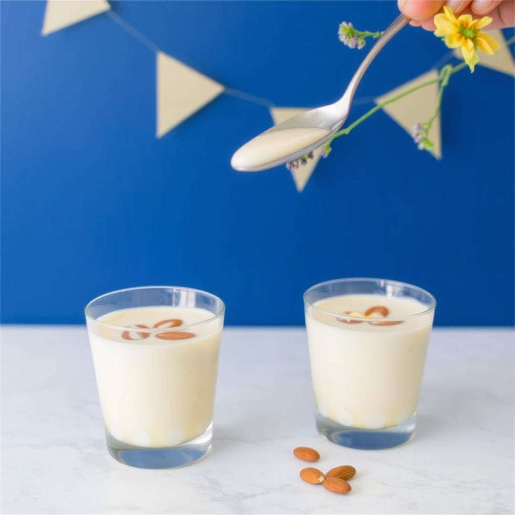 Lemon Lavender Panna Cotta with Honeyed Almonds