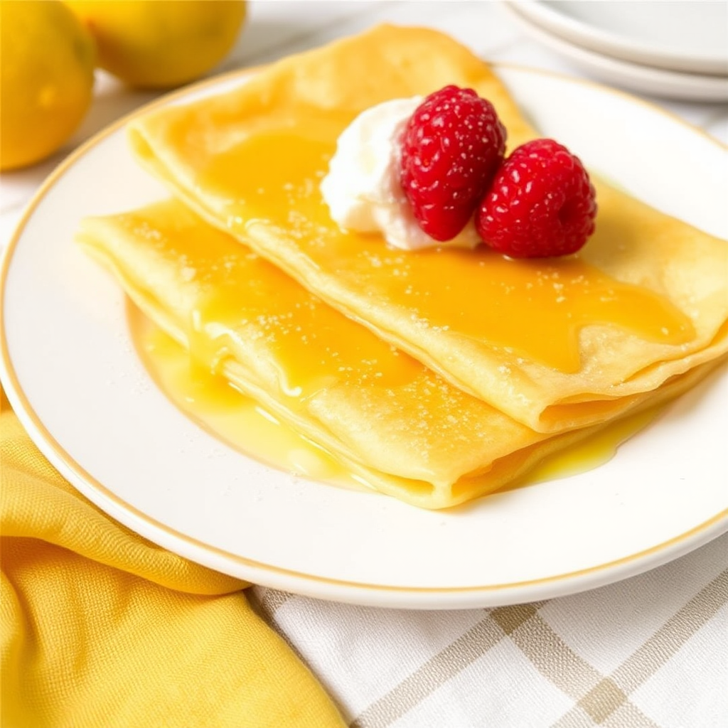 Lemon Ricotta Crepes Suzette