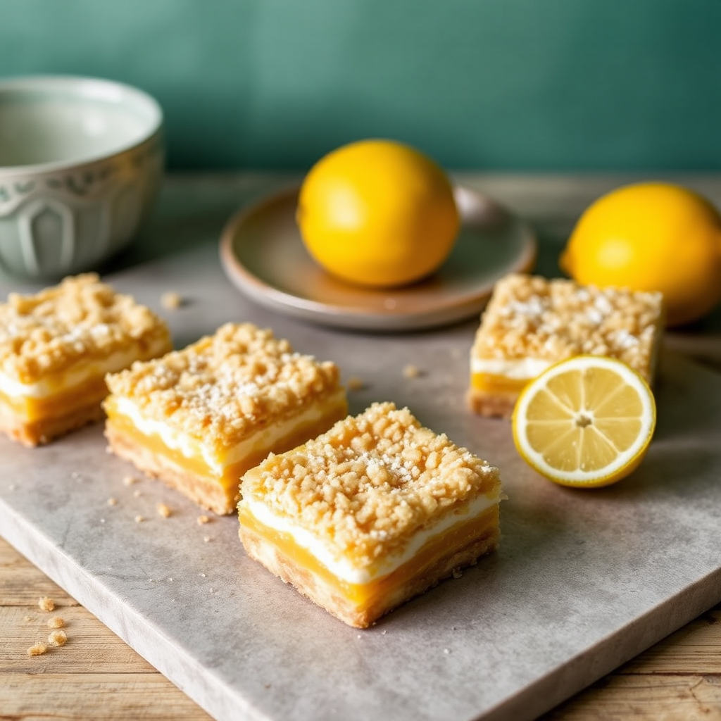 Lemon Ricotta Mille-Feuille Crumble Bars