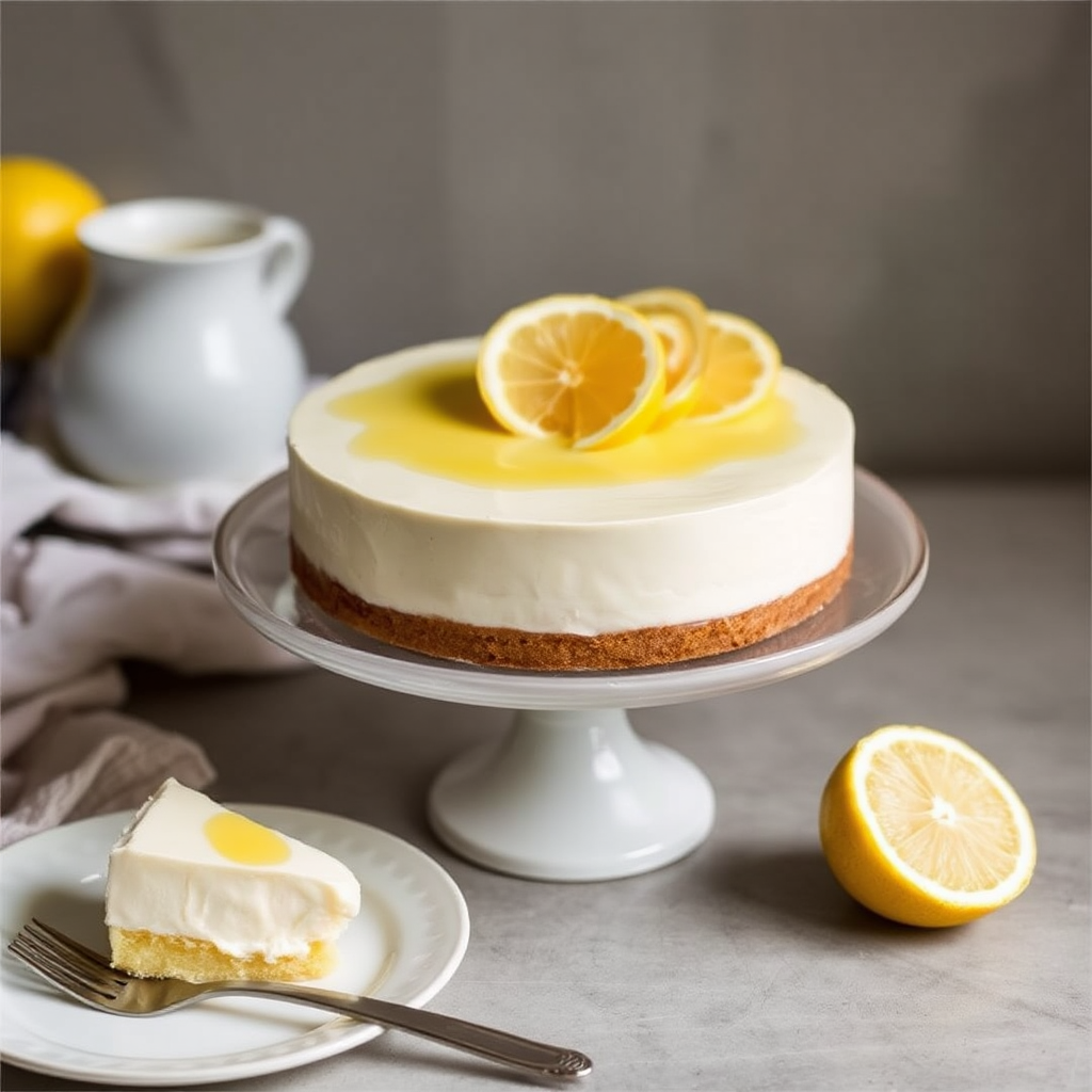 Lemon Ricotta Mousse Cake