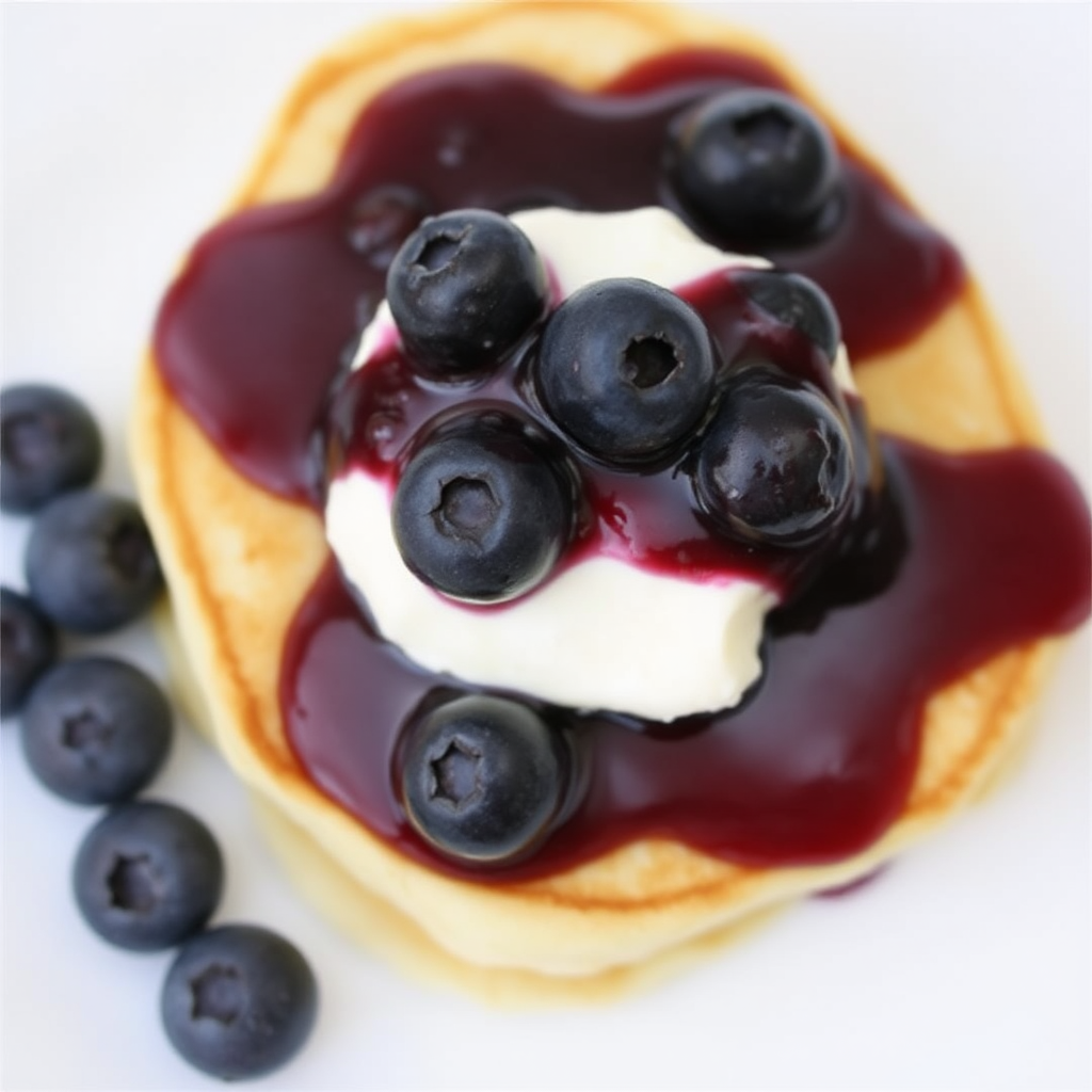 Lemon Ricotta Pancakes with Blueberry Compote