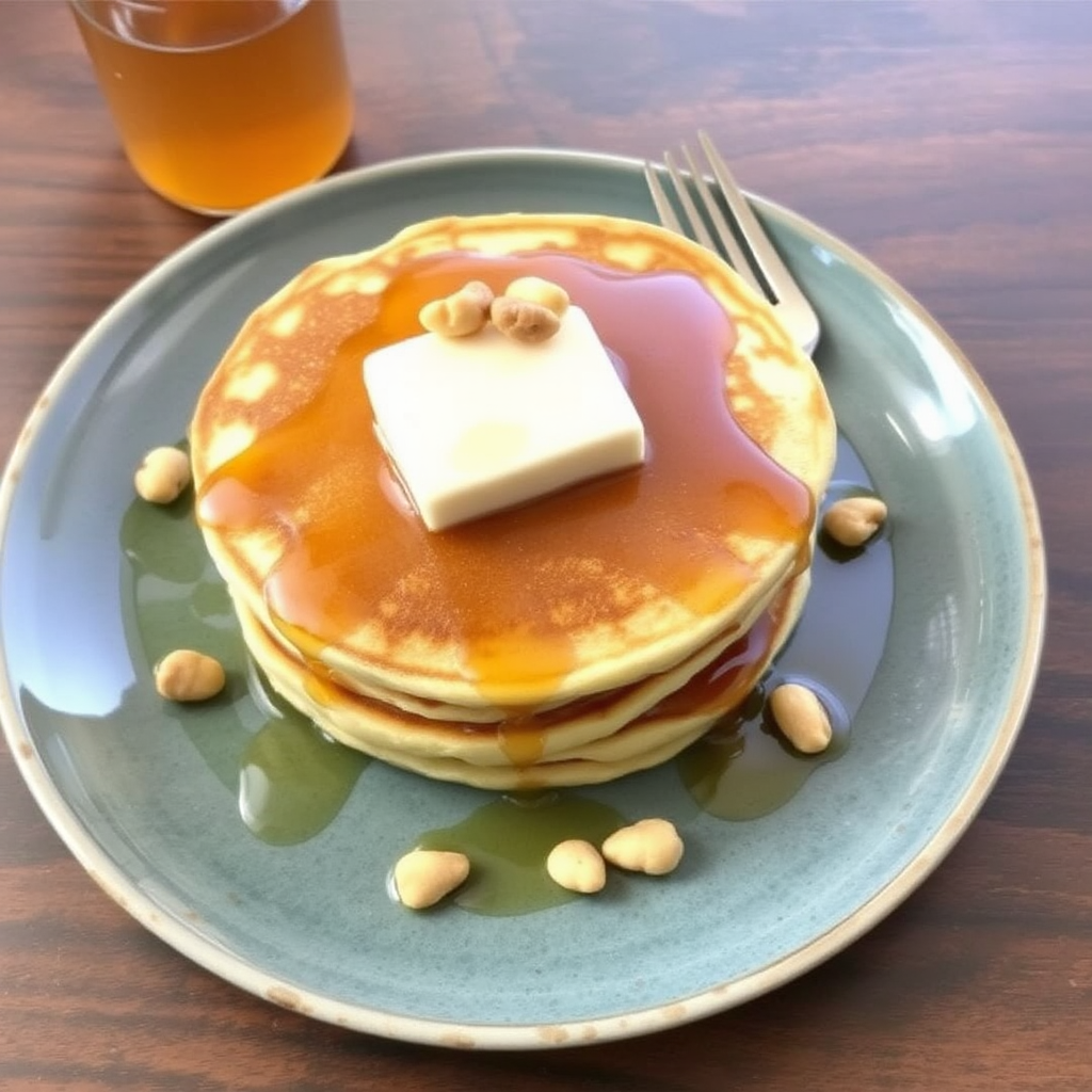 Lemon Ricotta Pancakes with Honey and Macadamia Nuts