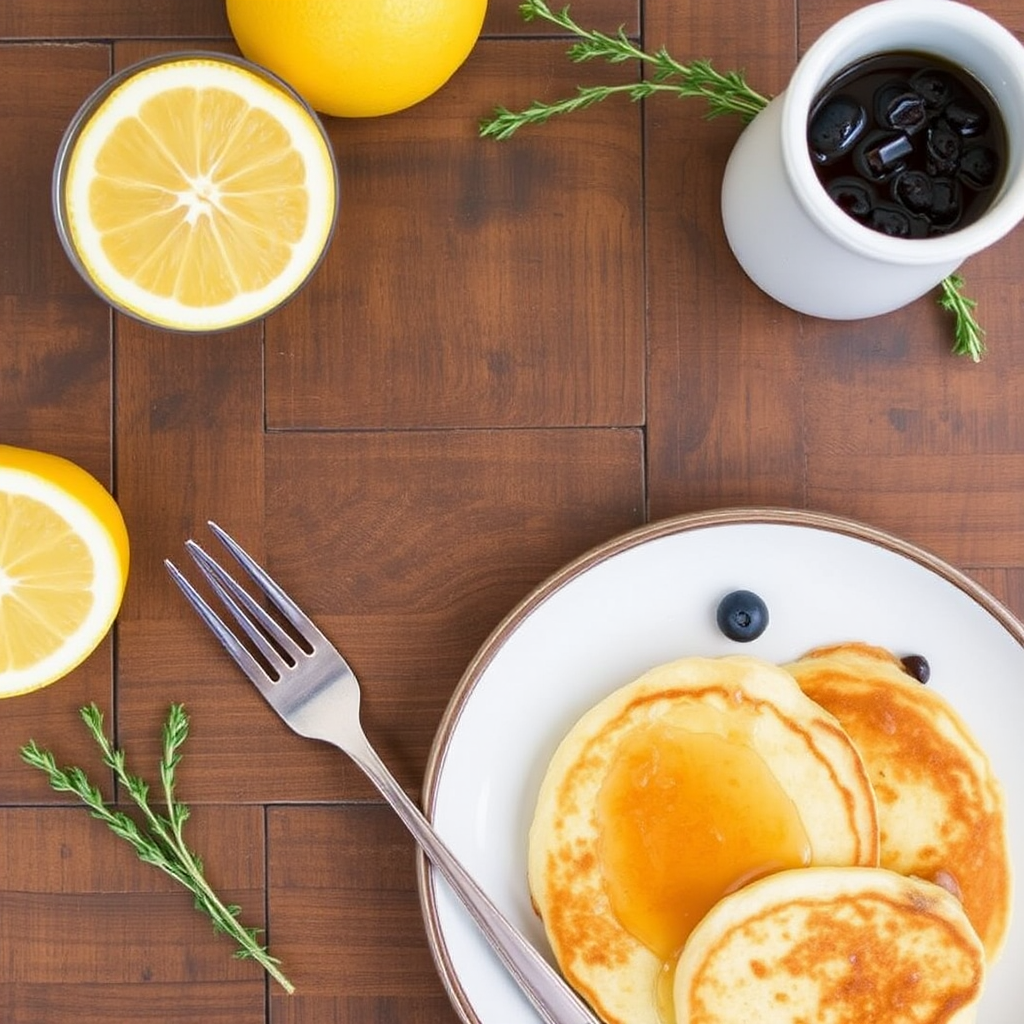 Lemon Ricotta Pancakes with Honey and Thyme