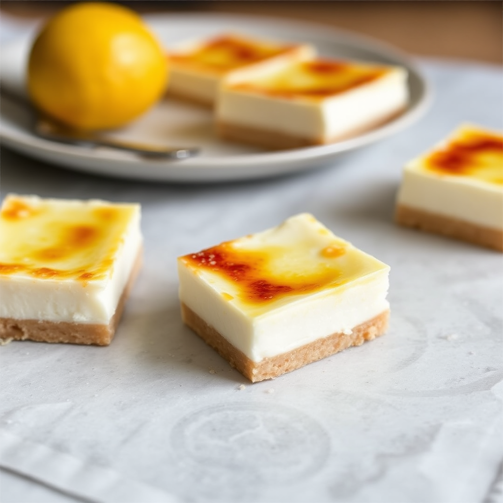 Lemon Ricotta Panna Cotta Crème Brûlée Bars