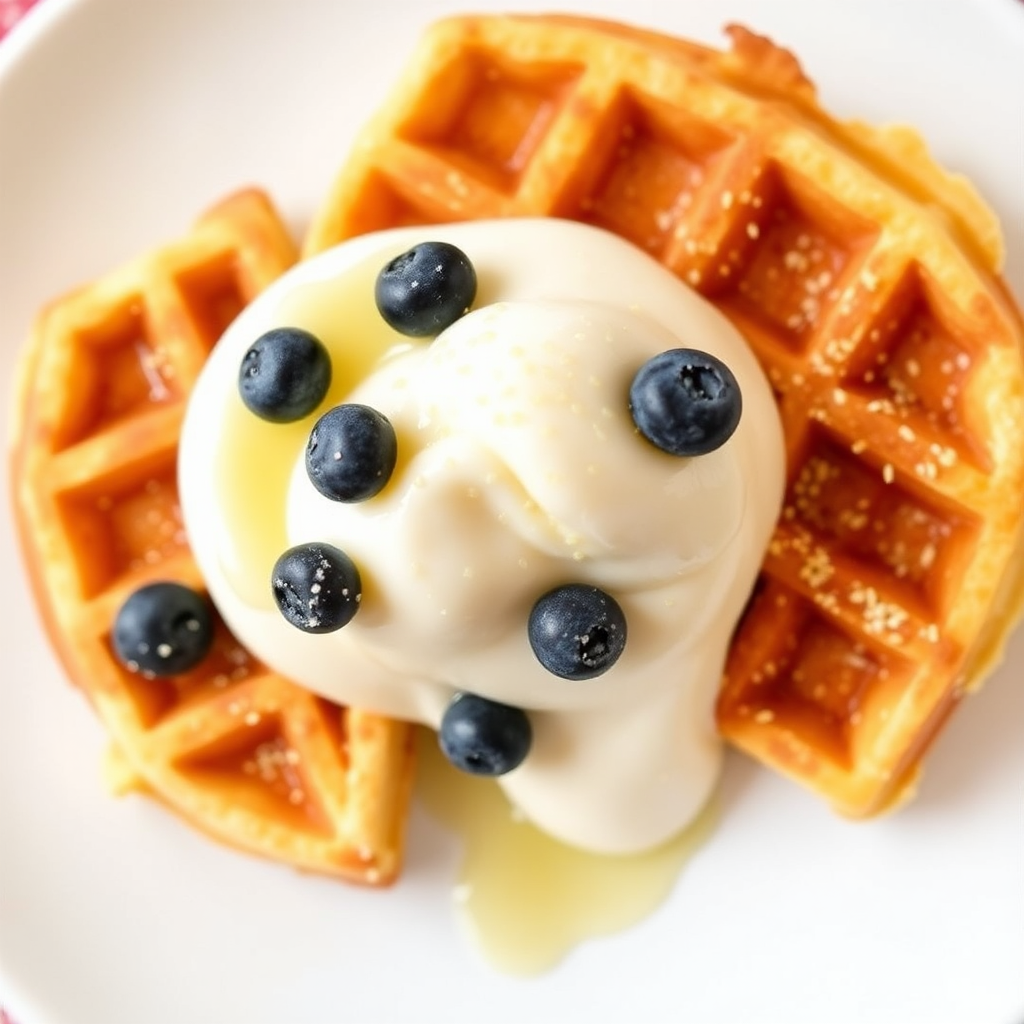 Lemon Ricotta Panna Cotta Waffles