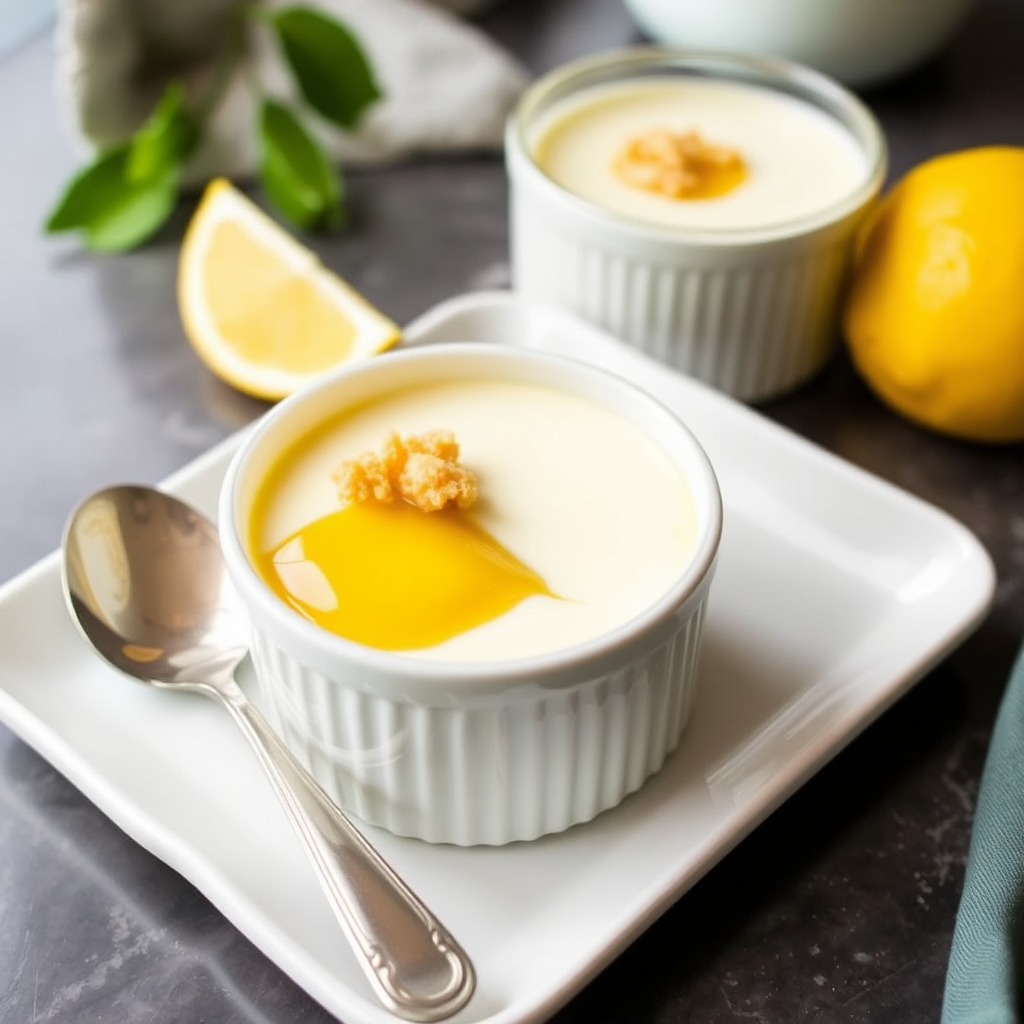 Lemon Ricotta Panna Cotta with Honeycomb Crunch