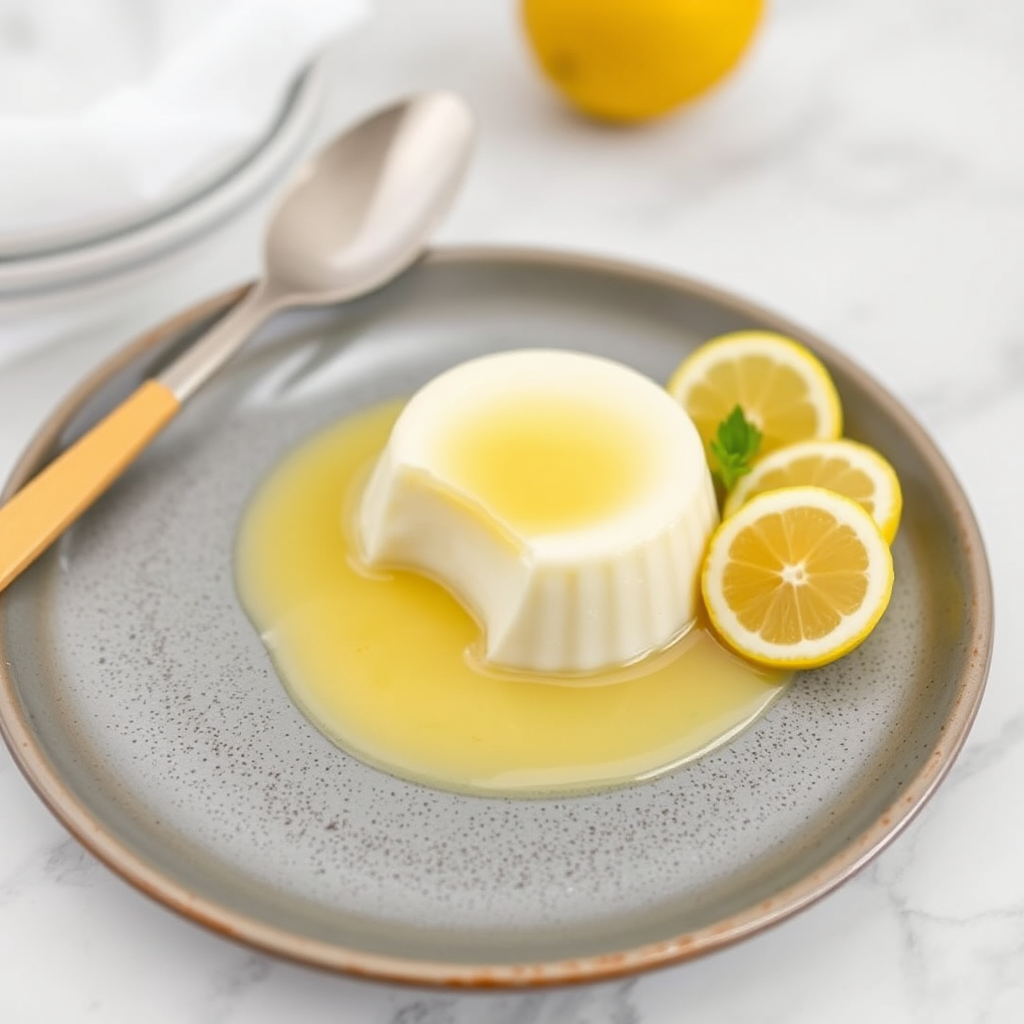 Lemon Ricotta Panna Cotta with Honeycomb Crust