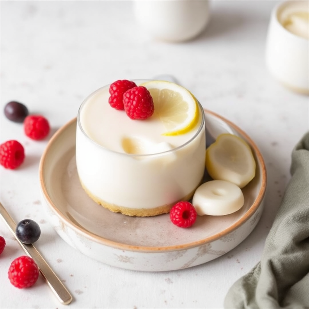 Lemon Ricotta Panna Cotta with Shortbread Crust