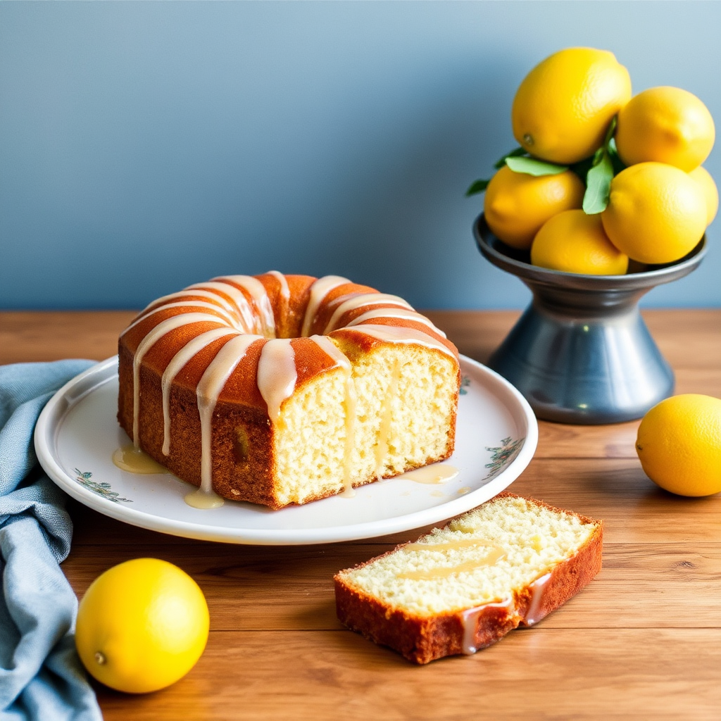 Lemon Ricotta Pound Cake with a Honey Glaze