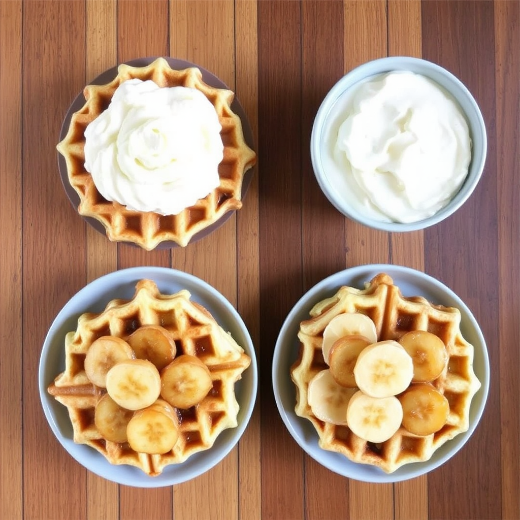 Lemon Ricotta Waffles with Caramelized Bananas