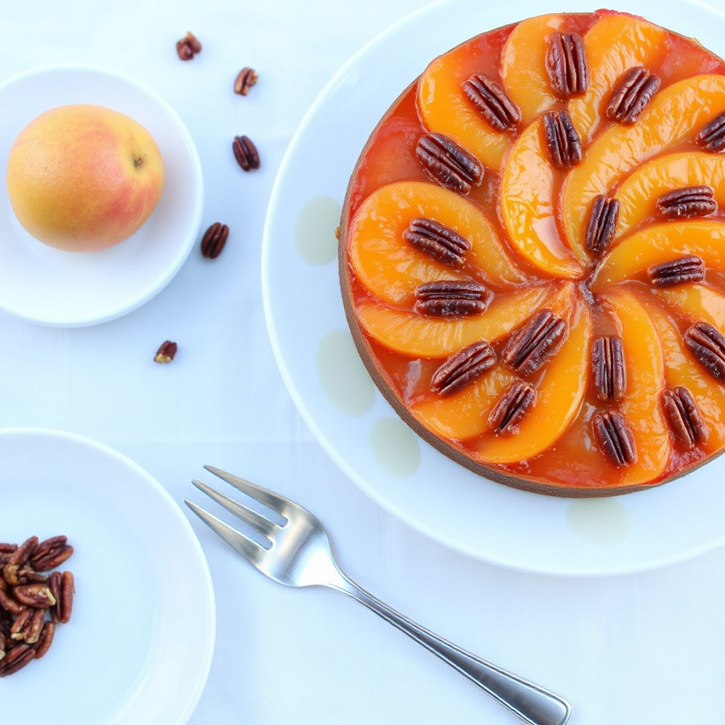 Mango Upside-Down Cake with Caramelized Pecans