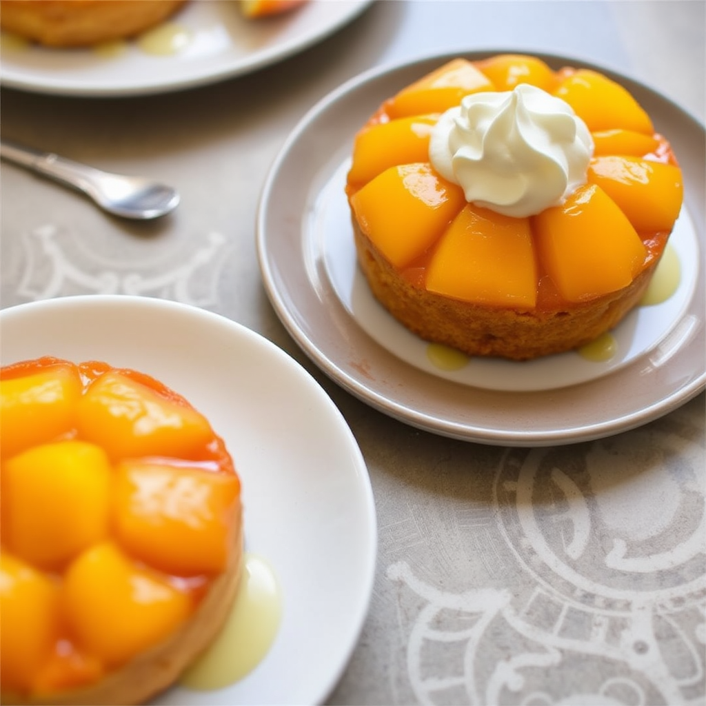 Mango Upside-Down Cakes with Coconut Cream