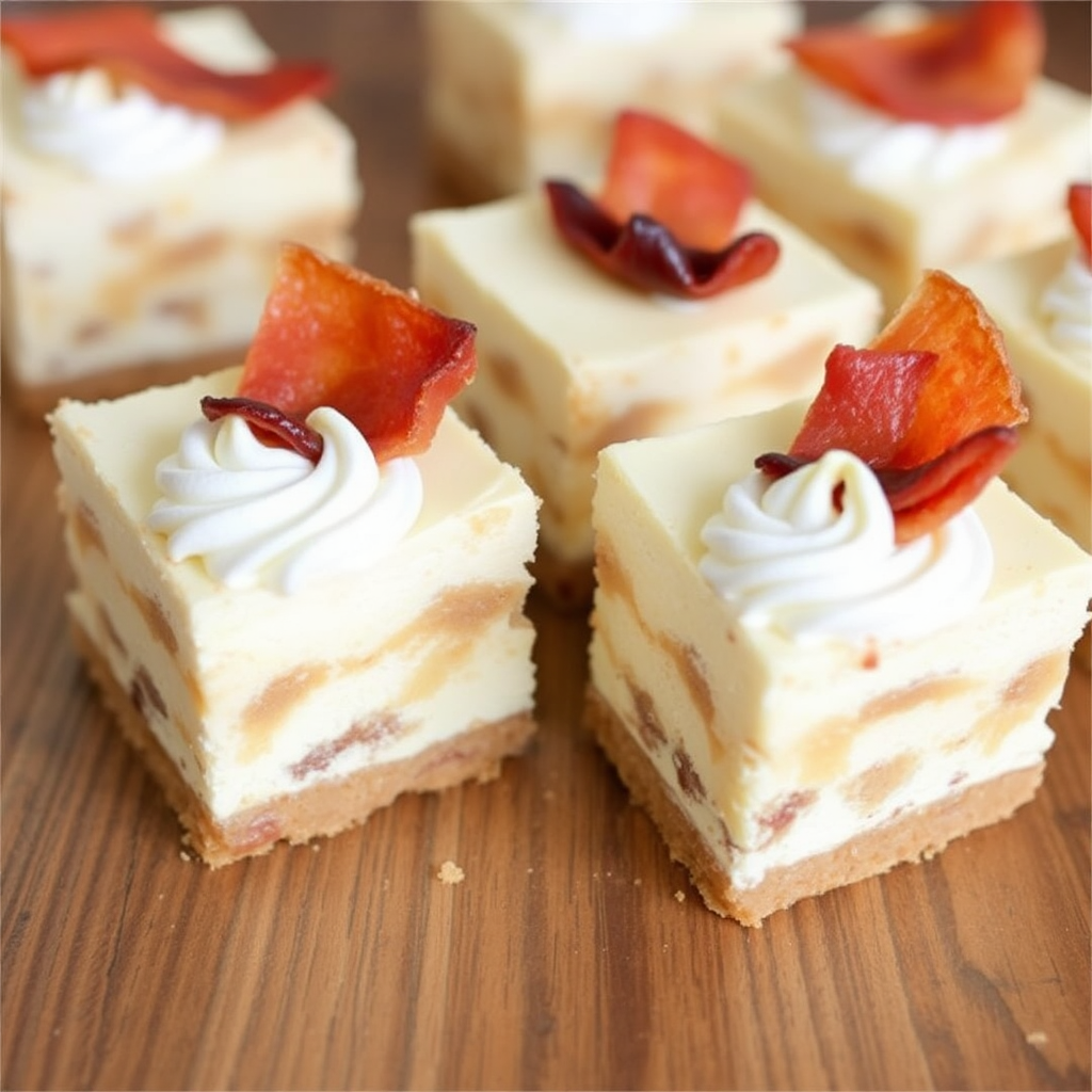 Maple Bacon Tiramisu Cheesecake Bars