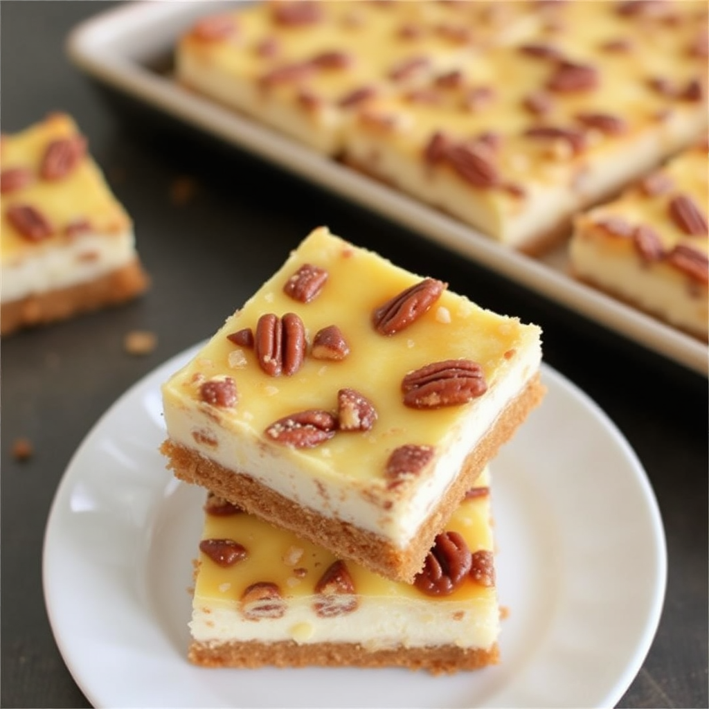 Maple Pecan Crème Brûlée Cheesecake Bars