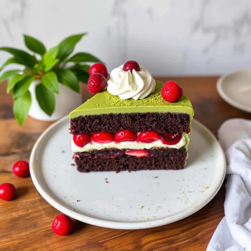 Matcha Black Forest Cake