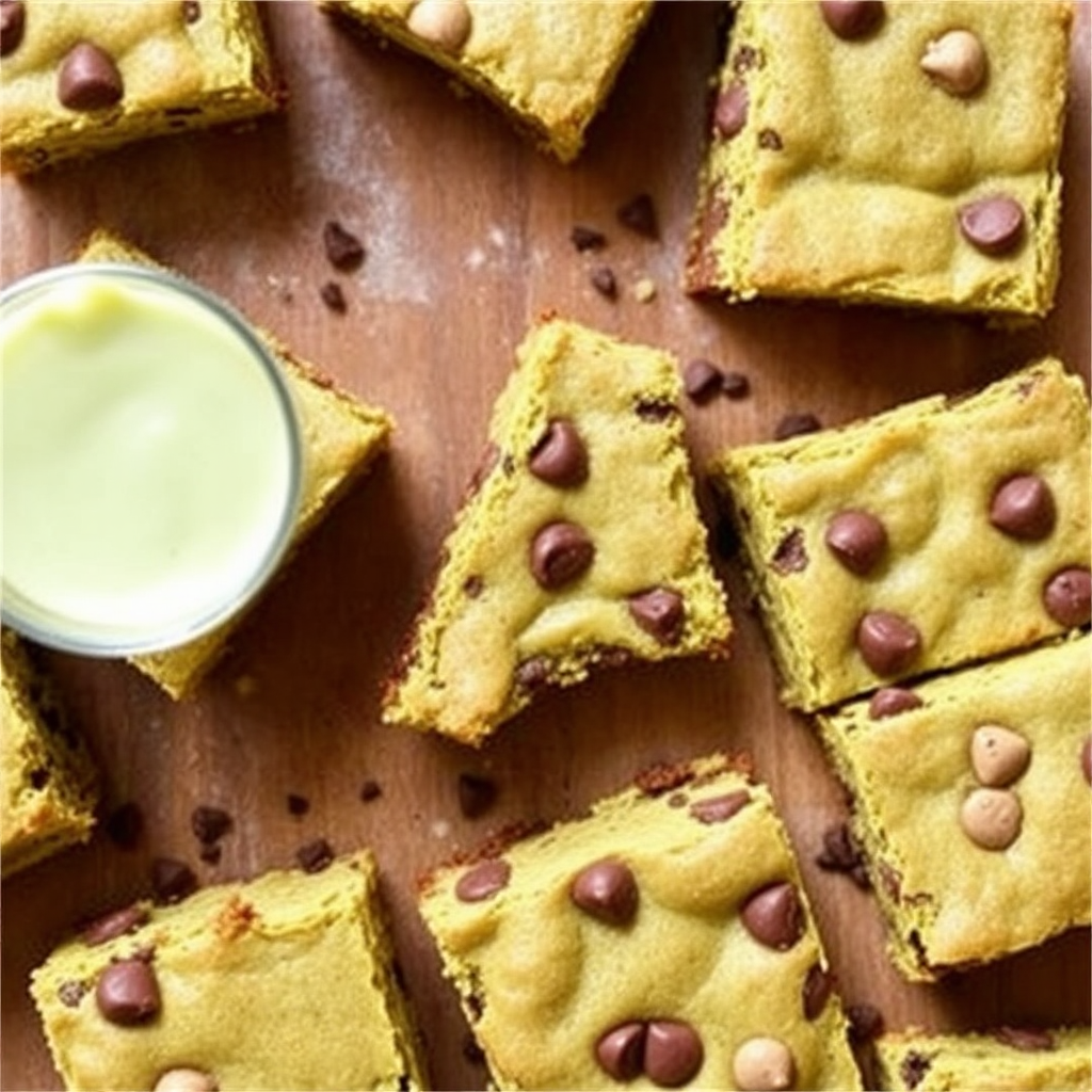 Matcha Chocolate Chip Blondies