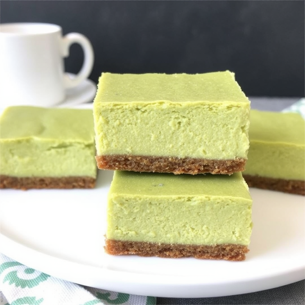 Matcha Green Tea Cheesecake Bars