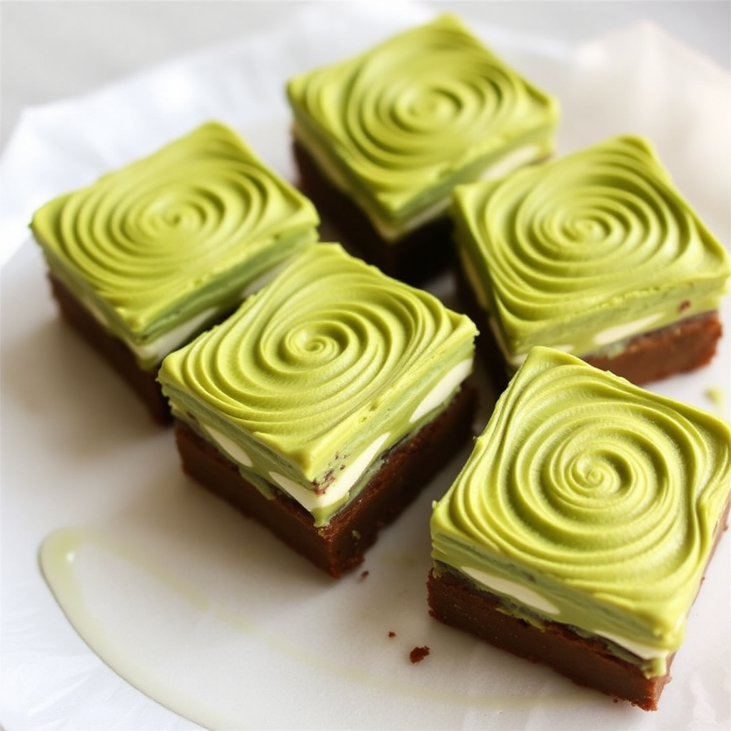 Matcha Mille-Feuille Brownies