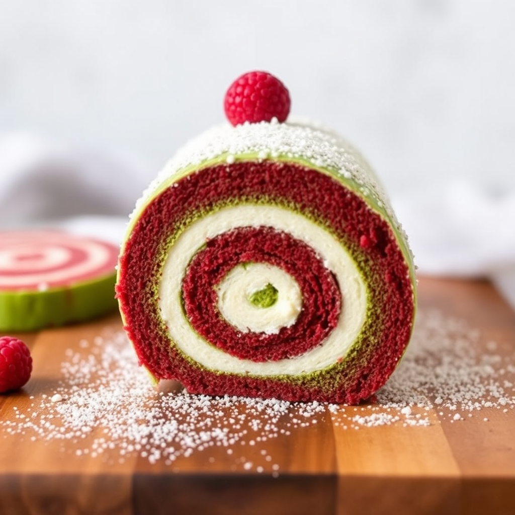 Matcha Red Velvet Cake Roll