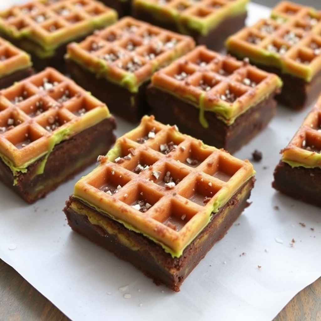 Matcha Waffle Brownies