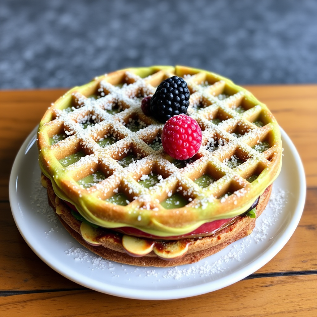 Matcha Waffle Cake