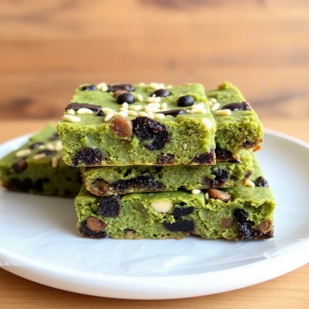 Matcha and Black Sesame Blondies