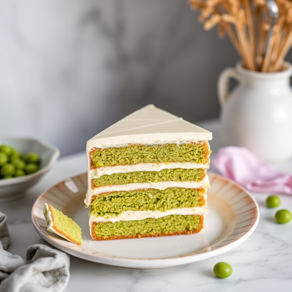 Matcha and White Chocolate Layer Cake