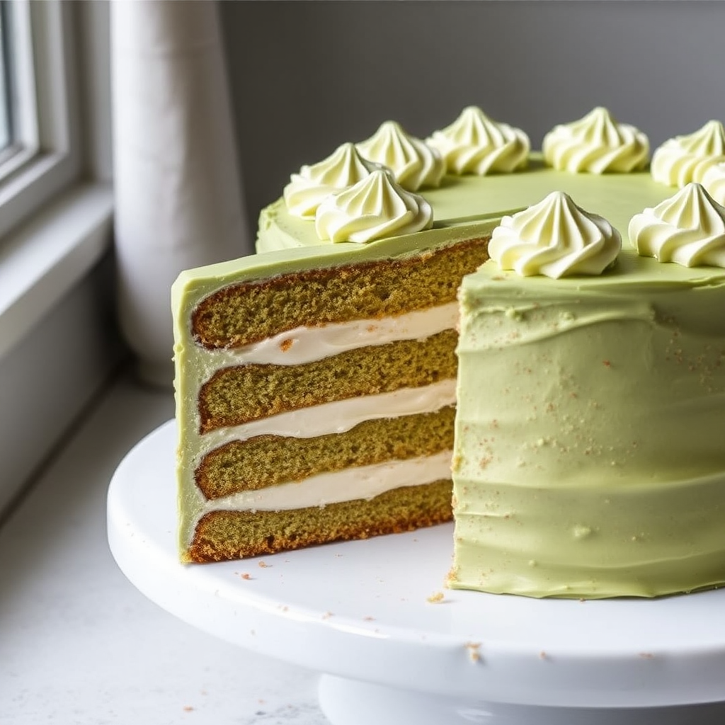 Matcha and White Chocolate Mousse Cake