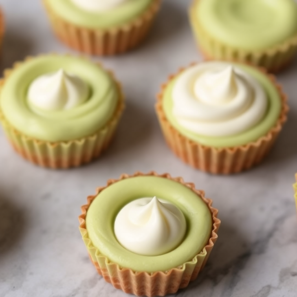 Matcha and White Chocolate Mousse Tartlets