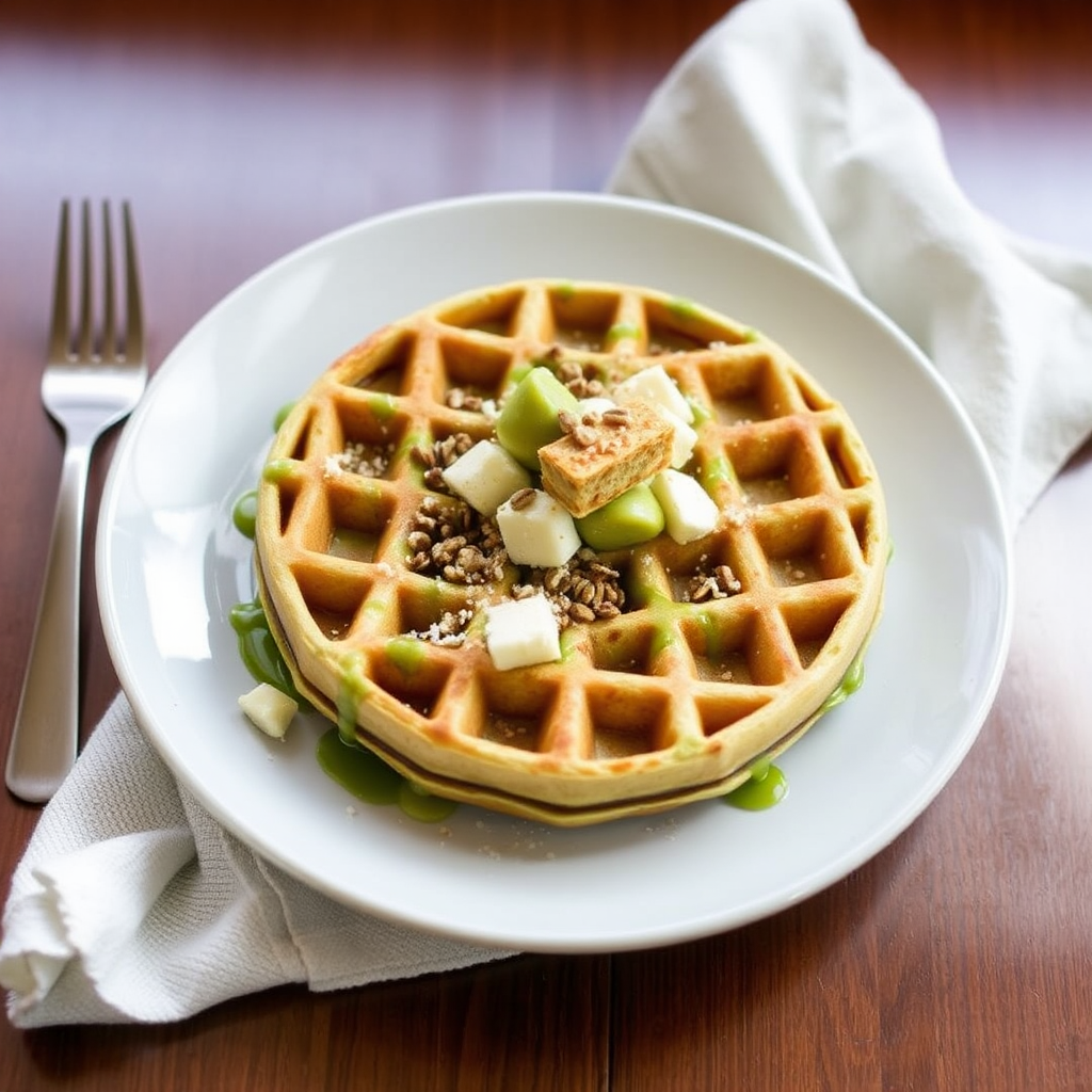 Matcha and White Chocolate Waffles