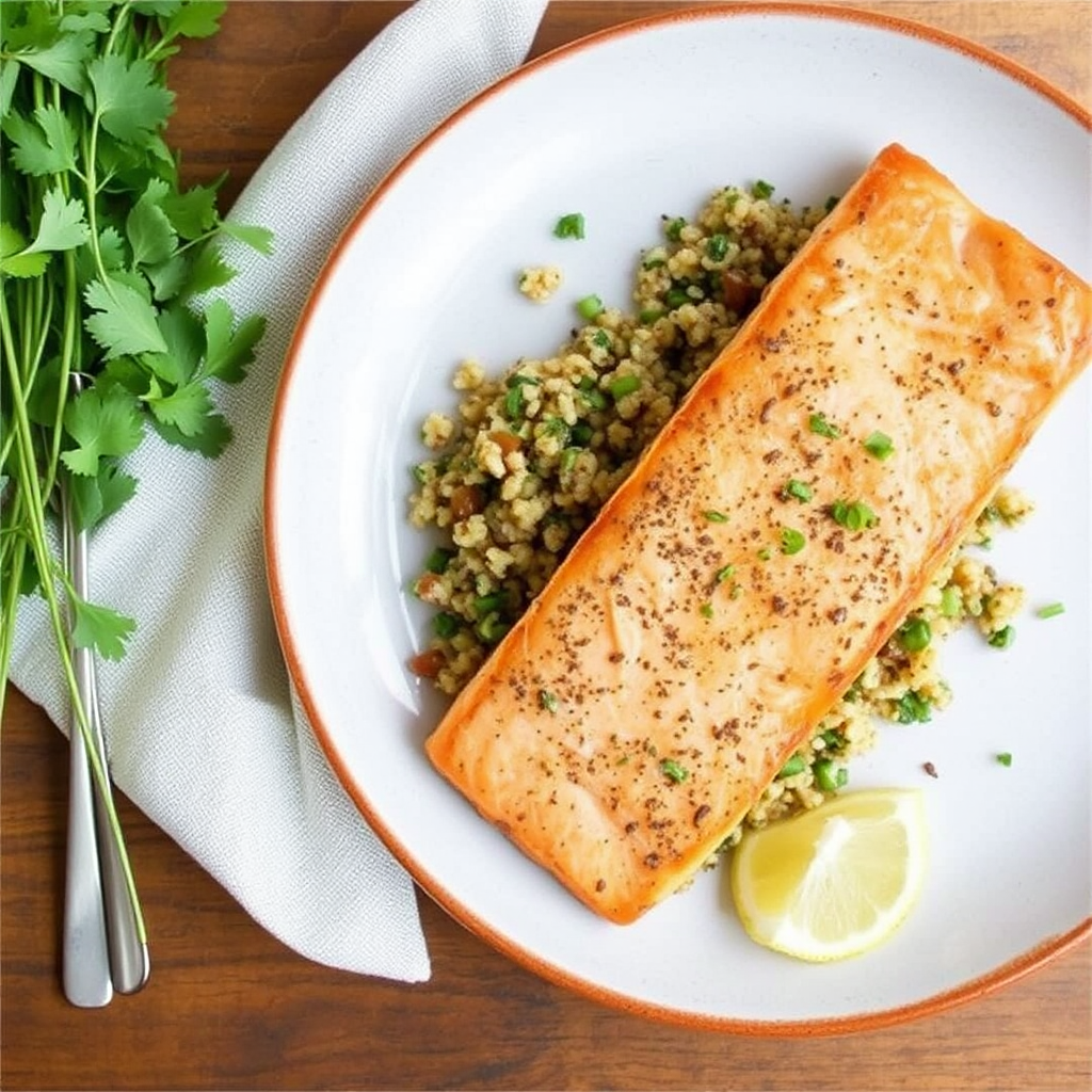 Pan-Seared Salmon with Lemon-Herb Quinoa