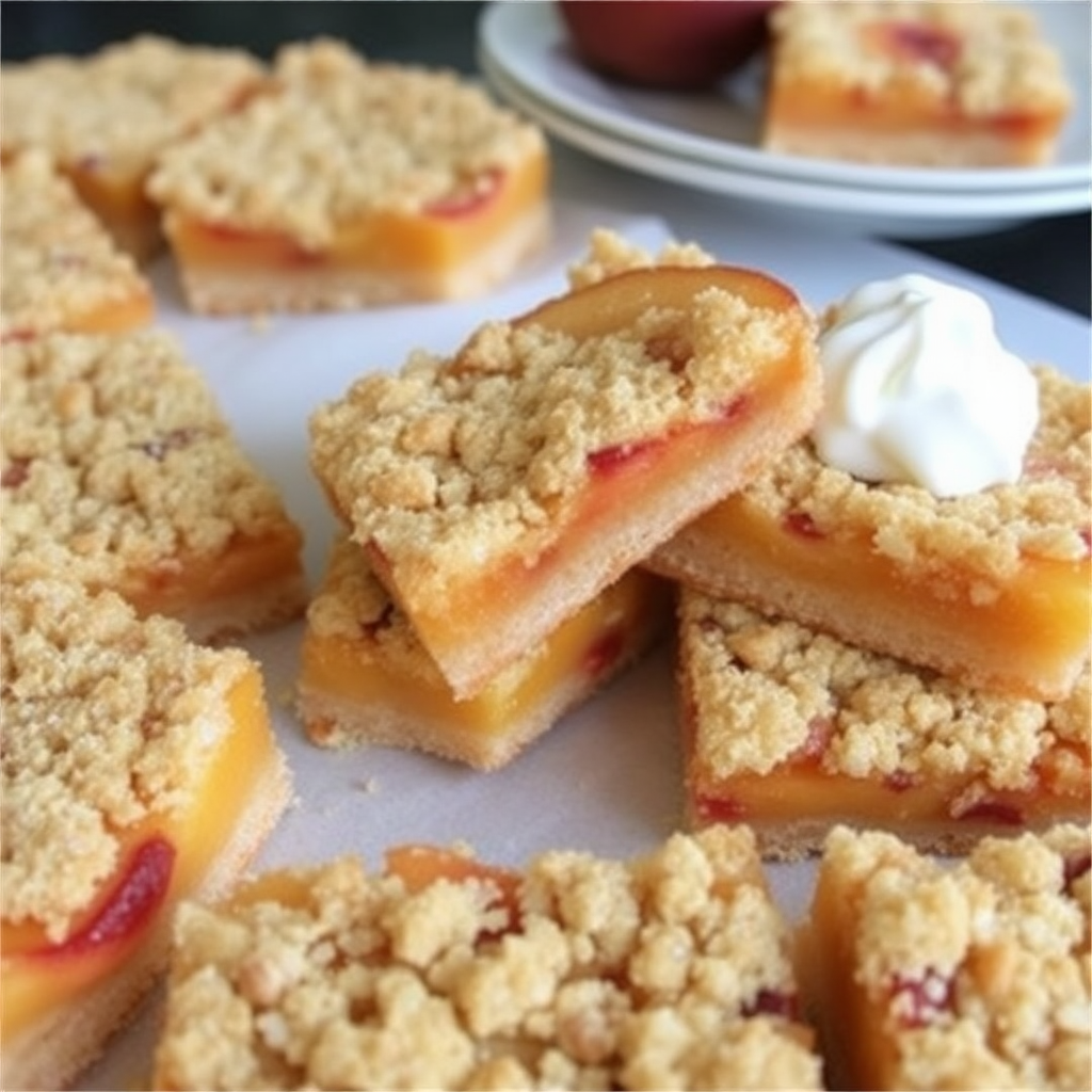 Peach Melba Crumble Bars