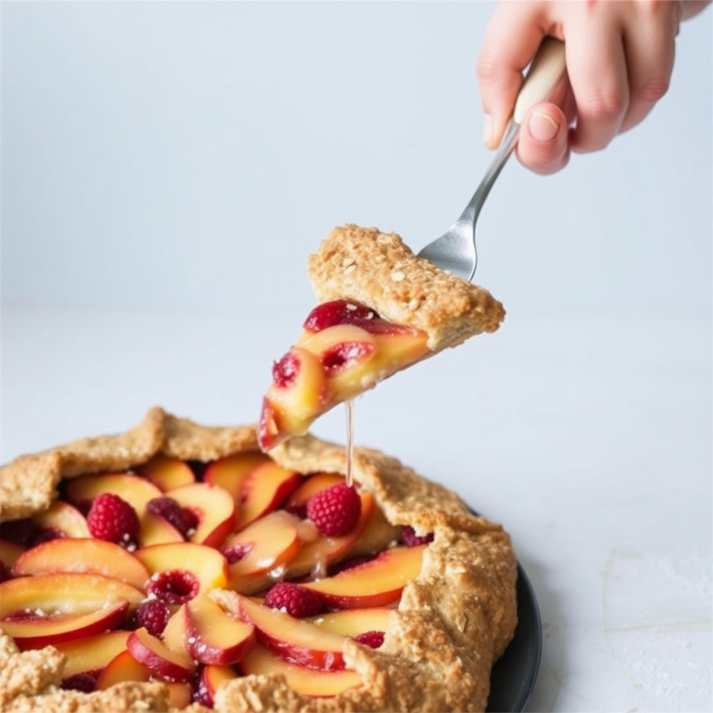 Peach and Raspberry Galette with Honey Oat Crust