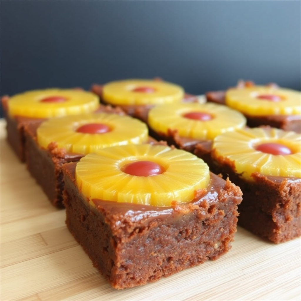 Pineapple Upside-Down Cake Brownies