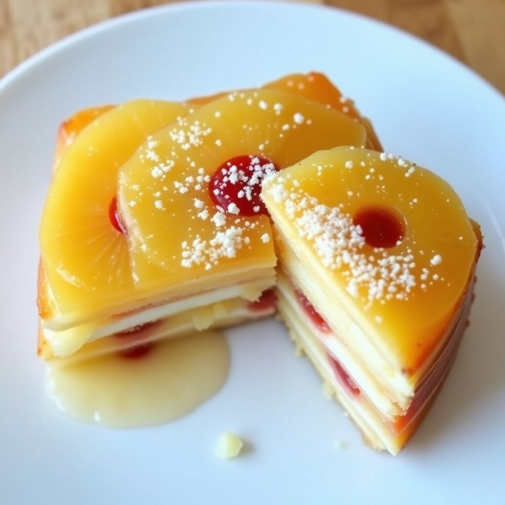 Pineapple Upside-Down Cake Mille-Feuille