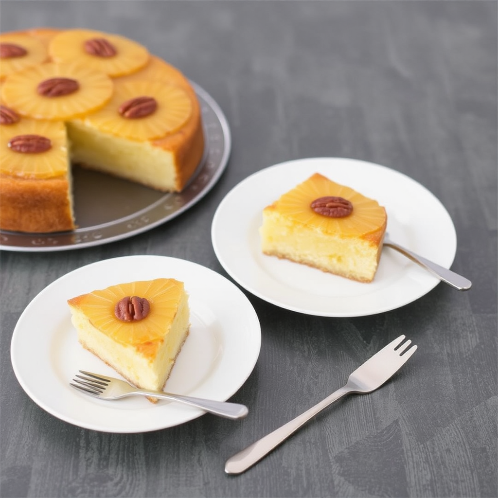 Pineapple Upside-Down Cake Variations with Brown Sugar and Pecans